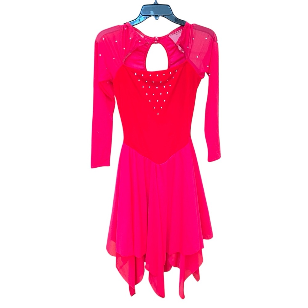Weissman Halloween Dance Handkerchief Velvet Red Rhinestone Costume Size Medium